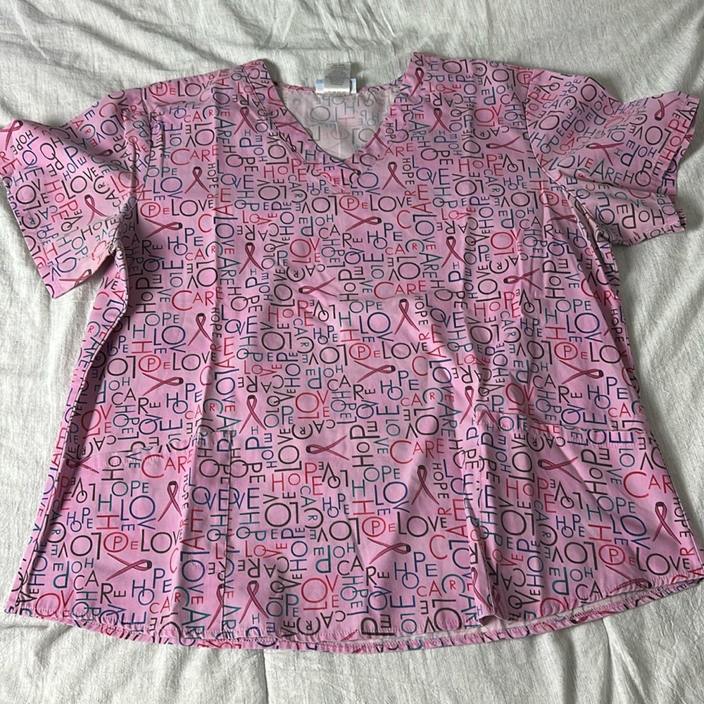 Nursing scrubs SB top “love, hope, care” design size XL
